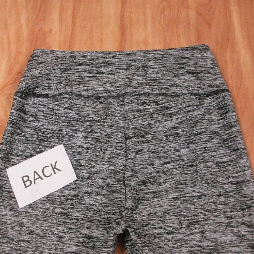 HOLLISTER Cali Sport Leggings Sz XS Workout Gym‎ Gray Heather Sheer Black Panels